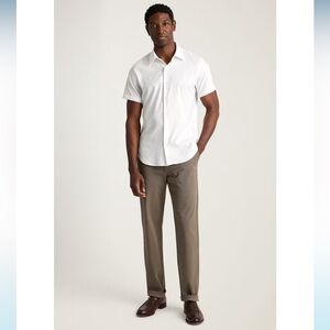 Bonobos Men's tech slim fit short sleeve White Button Down Shirt